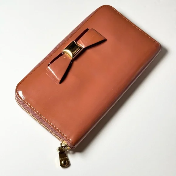 MIU MIU Wallet ribbon motif pink Patent Wallet - Picture 9 of 10